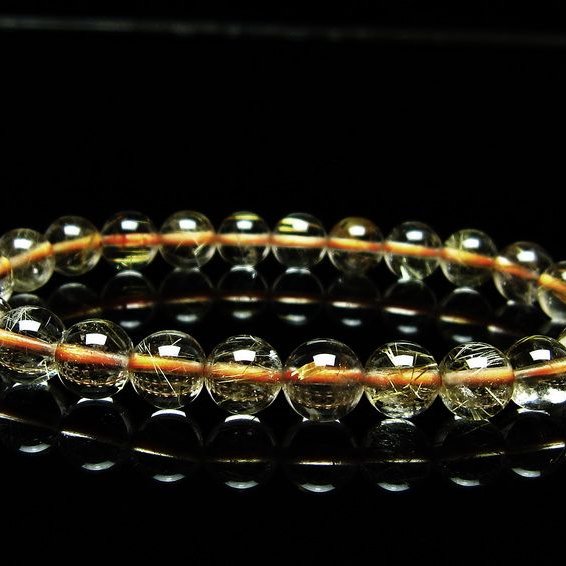 ルチルクォーツ ブレスレット 7mm タイチンルチルクォーツ