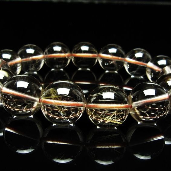 【67101】 高品質 タイチンルチルクォーツ 14mm ブレスレット 67101】 高品質 タイチンルチルクォーツ 14mm ブレスレット 67101】 高