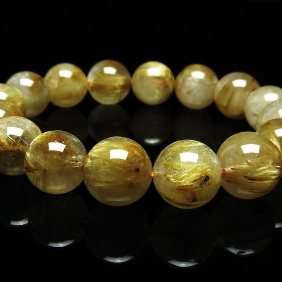 ルチルクォーツ ブレスレット 13mm タイチンルチルクォーツ