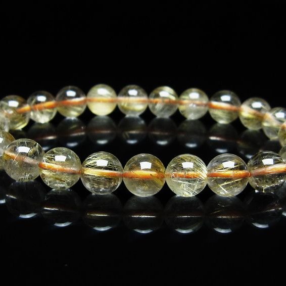 ルチルクォーツ ブレスレット 8mm タイチンルチル ブレスレット メール