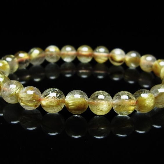 ルチルクォーツ ブレスレット 7mm タイチンルチル ブレスレット メール