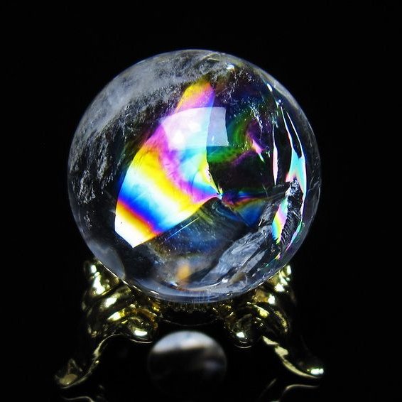アイリスクォーツ 水晶 丸玉 虹入り 26mm スフィア 置物 水晶玉 一点物 