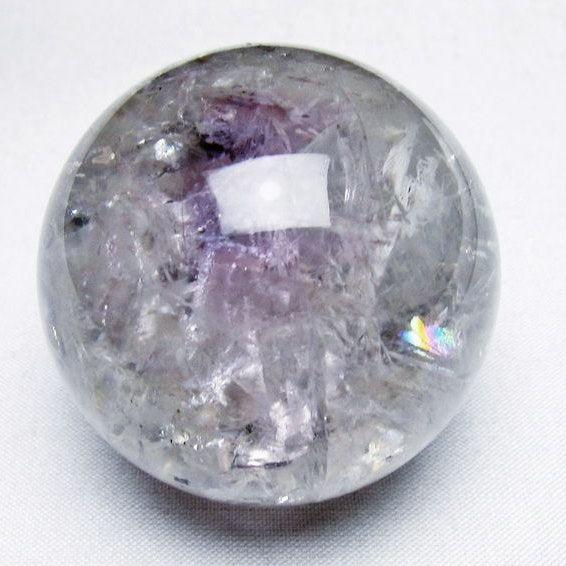 アメジスト 丸玉 虹入り 51mm スフィア amethyst 置物 一点物 141-7327
