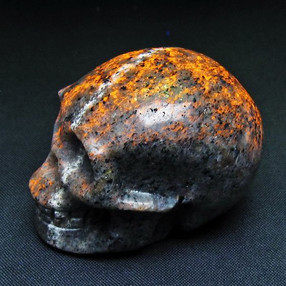 ユーパーライト 手彫り 置物 ドクロ スカル 一点物 144-230