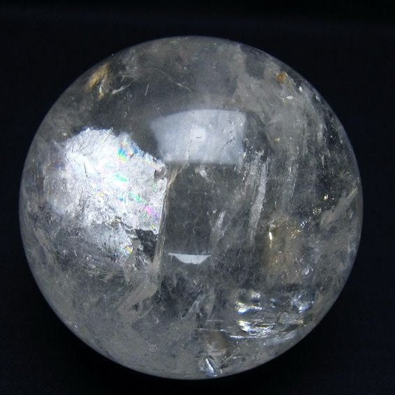 水晶 丸玉 虹入り 79mm スフィア 置物 水晶玉 一点物 151-8714 