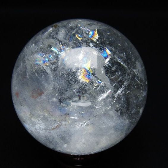 水晶 丸玉 虹入り 59mm スフィア 置物 水晶玉 一点物 151-8739 [sold
