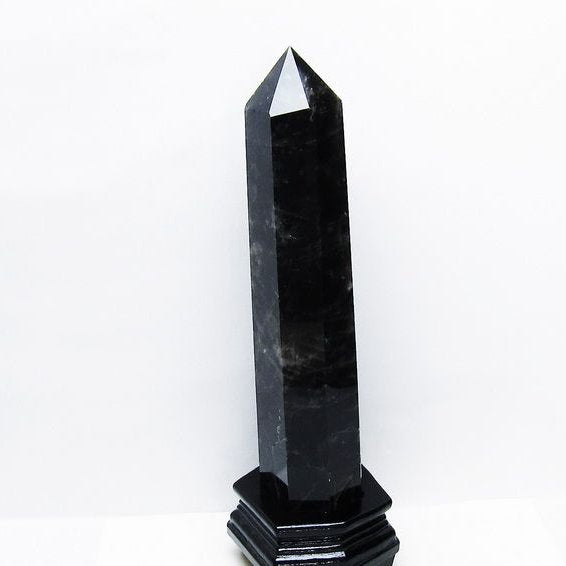 1.5Kg モリオン 黒水晶 六角柱 台座付属 一点物 152-4007 – 天然石