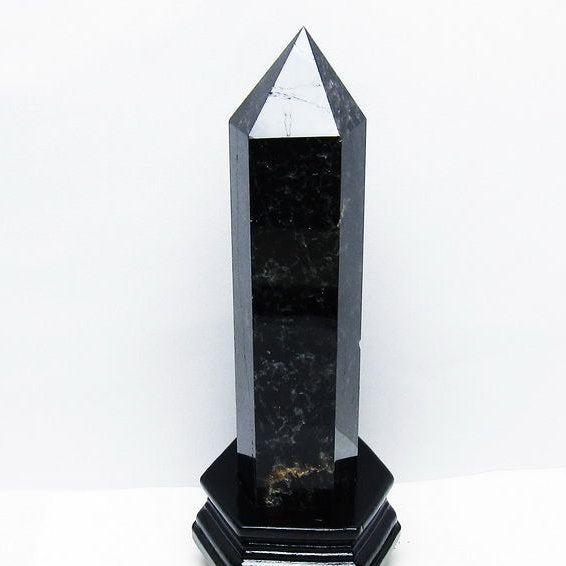 1.4Kg モリオン 黒水晶 六角柱 台座付属 一点物 152-4049 – 天然石