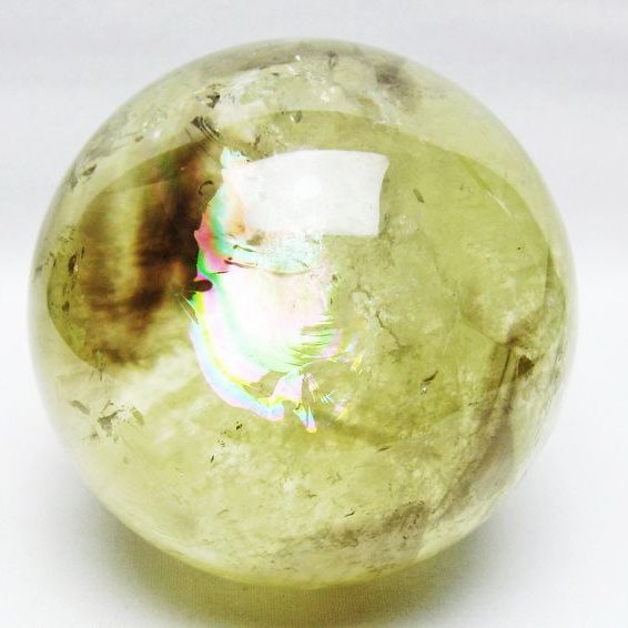 2.3Kg シトリン 丸玉 虹入り 120mm シトリンクォーツ スフィア 一点物