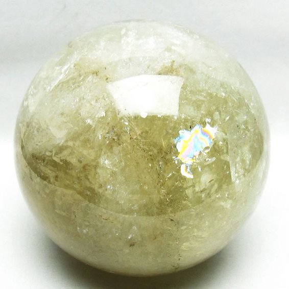 3.1Kg シトリン 丸玉 虹入り 130mm シトリンクォーツ スフィア 一点物 161-875