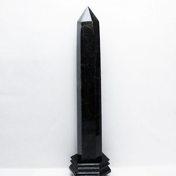 2.2Kg モリオン 黒水晶 六角柱 台座付属 一点物 162-393 – 天然石