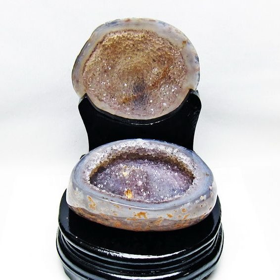 1.1Kg トレジャーメノウ アゲート 台座付属 原石 置物 一点物 175-1389