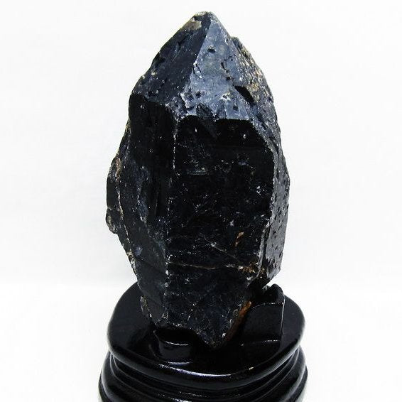 1.1Kg 黒水晶 原石 モリオン 原石 山東省産 台座付属 一点物 181-4518