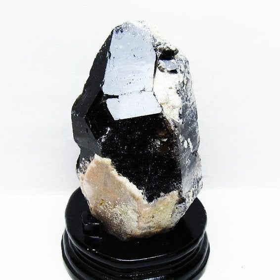 1.4Kg 黒水晶 原石 モリオン 原石 山東省産 台座付属 一点物 181-4533