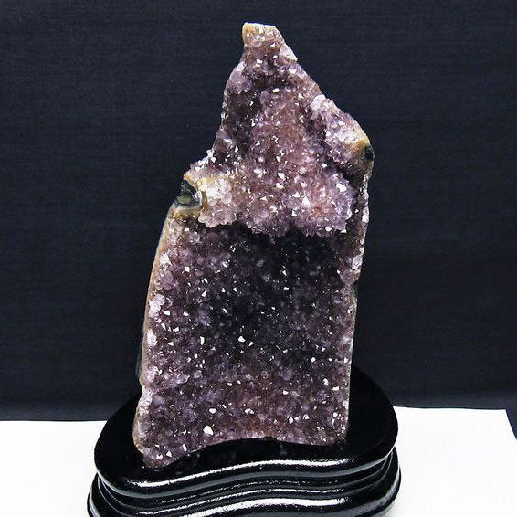 1.1Kg アメジスト クラスター ウルグアイ産 アメジスト 原石 amethyst 台座付属 花型 一点物 182-7040