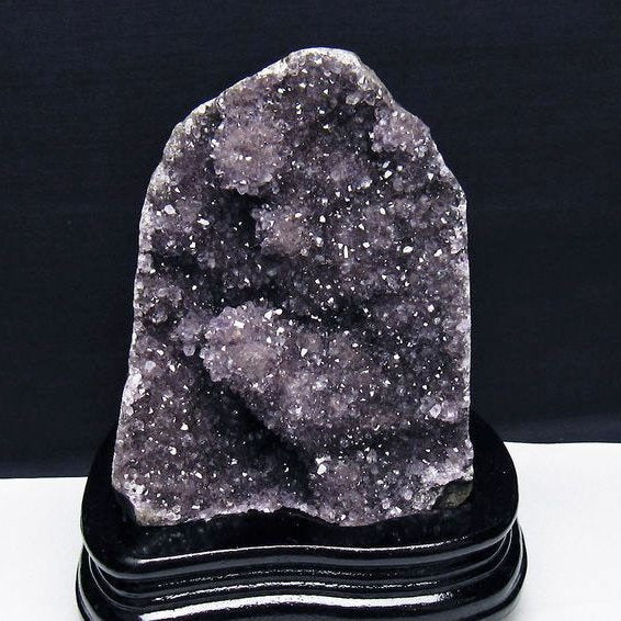 1.4Kg アメジスト クラスター ウルグアイ産 アメジスト 原石 amethyst 台座付属 花型 一点物 182-7071