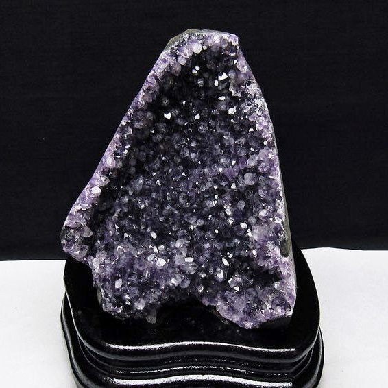 1.1Kg アメジスト クラスター ウルグアイ産 アメジスト 原石 amethyst 台座付属 花型 一点物 182-7098
