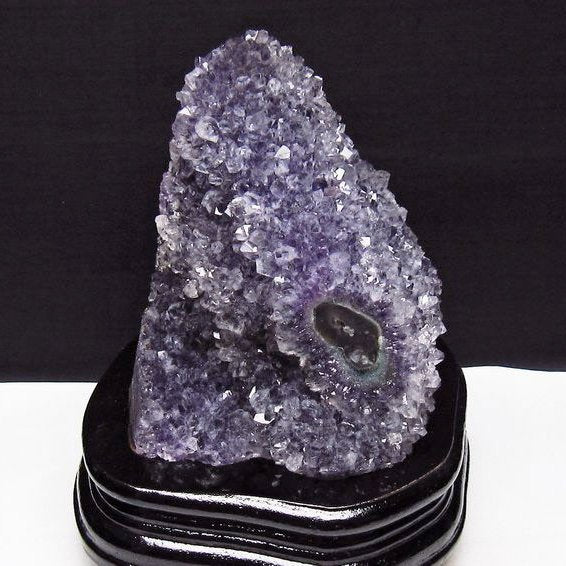 1.3Kg アメジスト クラスター ウルグアイ産 アメジスト 原石 amethyst 台座付属 花型 一点物 182-7125