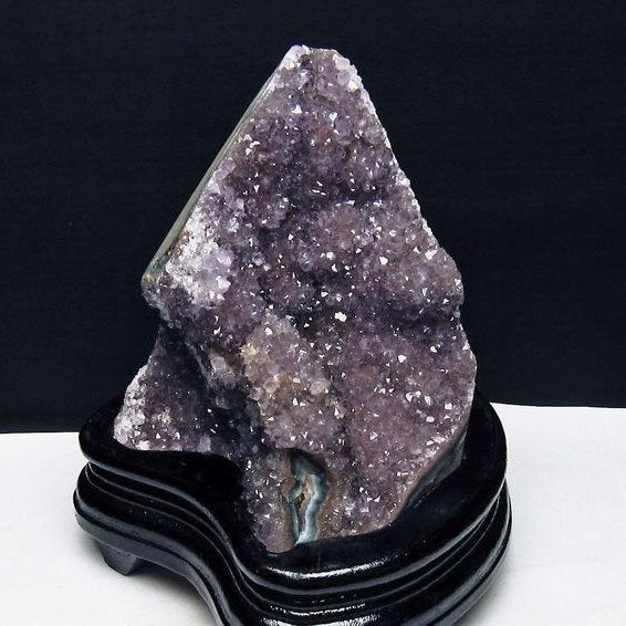 1.4Kg アメジスト クラスター ウルグアイ産 アメジスト 原石 amethyst 台座付属 花型 一点物 182-7134