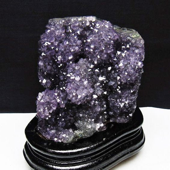 1.1Kg アメジスト クラスター ウルグアイ産 アメジスト 原石 amethyst 台座付属 花型 一点物 182-7136