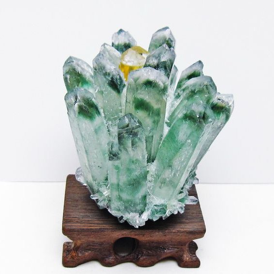 緑水晶 クラスター 原石 台座付属 一点物 182-7372