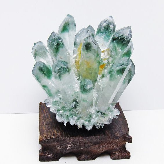 緑水晶 クラスター 原石 台座付属 一点物 182-7390