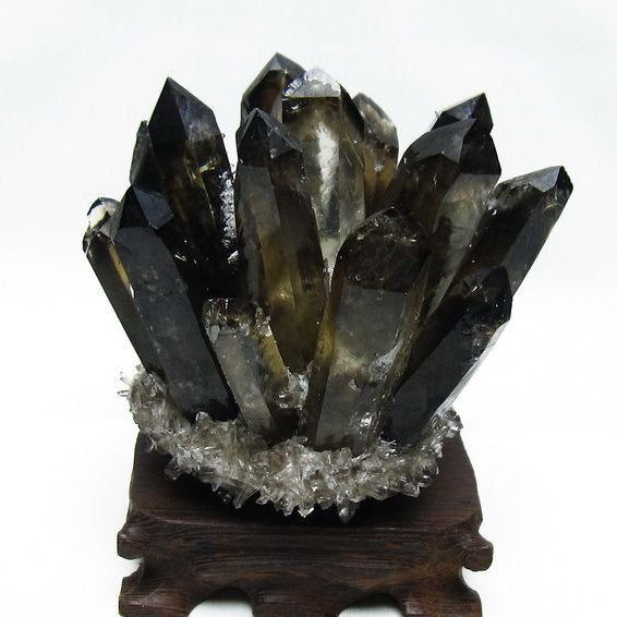 モリオン クラスター 黒水晶 原石 台座付属 一点物 182-8402 – 天然石