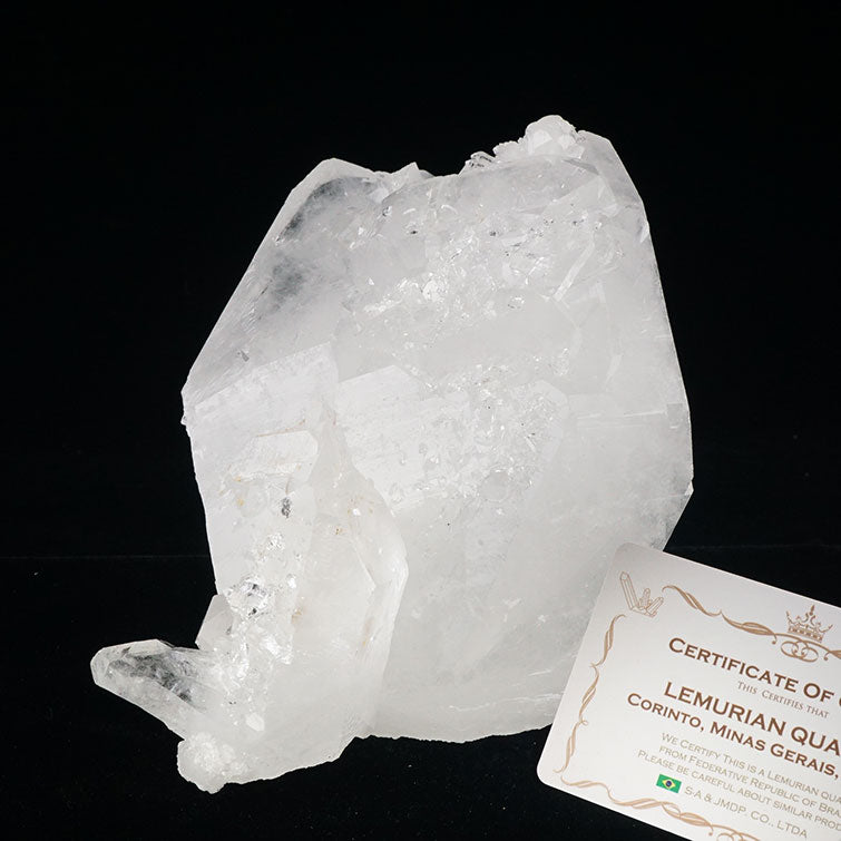 1.6Kg レムリアンシード 水晶 クラスター 原石 セルフヒールド ブラジル ミナスジェライス州 コリント産 証明書付属 一点物 282-392