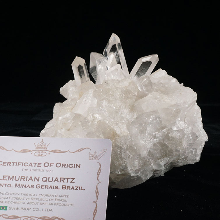 1.1Kg レムリアンシード 水晶 クラスター 原石 ブラジル ミナスジェライス州 コリント産 証明書付属 一点物 282-425