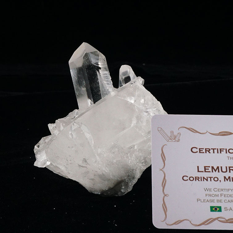 レムリアンシード 水晶 クラスター 原石 ブラジル ミナスジェライス州 コリント産 証明書付属 一点物 282-433