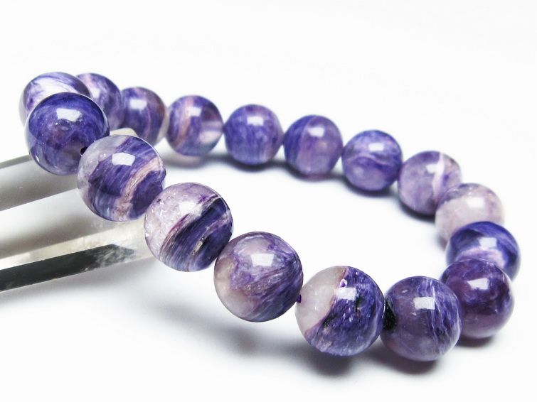 チャロアイト ブレスレット 12mm エンジェルシリカ 一点物 111-32032