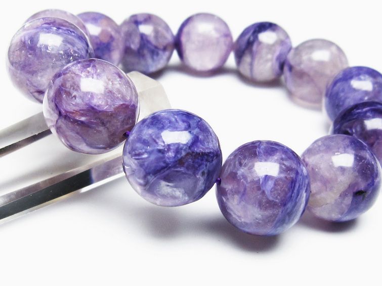 チャロアイト ブレスレット 18mm エンジェルシリカ 一点物 111-32041