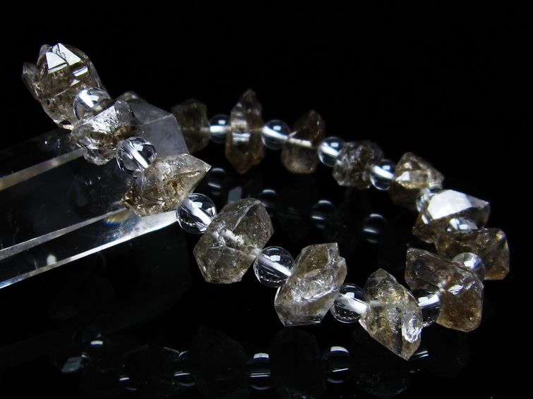 オイルインクォーツ ブレスレット 石油入り水晶 ブレス 一点物 111-33573