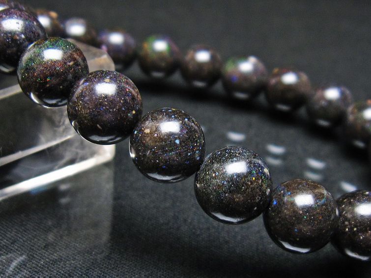 ブラックオパール ブレスレット 10mm 一点物 111-37535