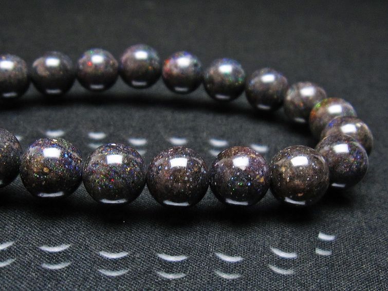ブラックオパール ブレスレット 10mm 一点物 111-37539