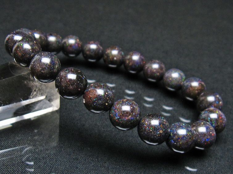 ブラックオパール ブレスレット 10mm 一点物 111-37540