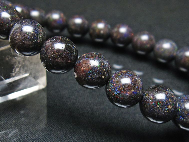 ブラックオパール ブレスレット 10mm 一点物 111-37540
