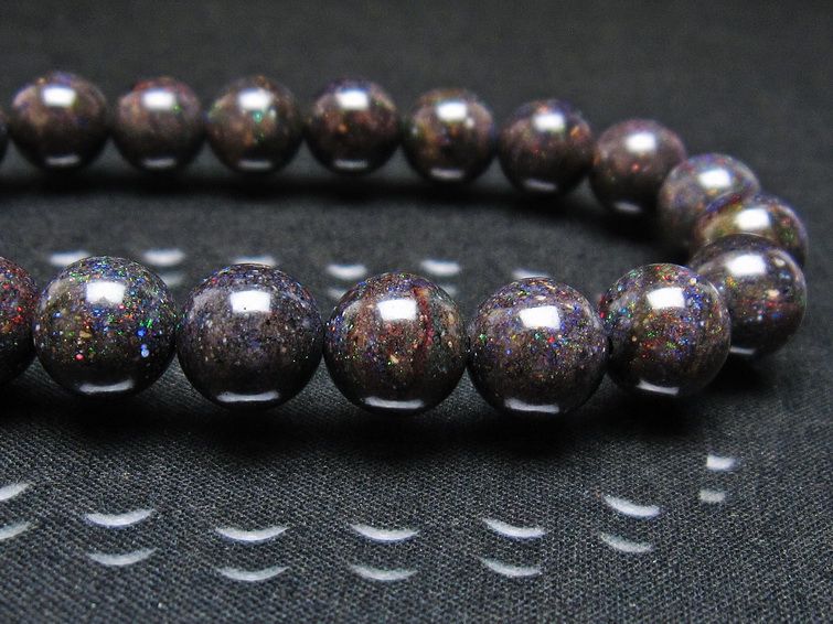 ブラックオパール ブレスレット 10mm 一点物 111-37540
