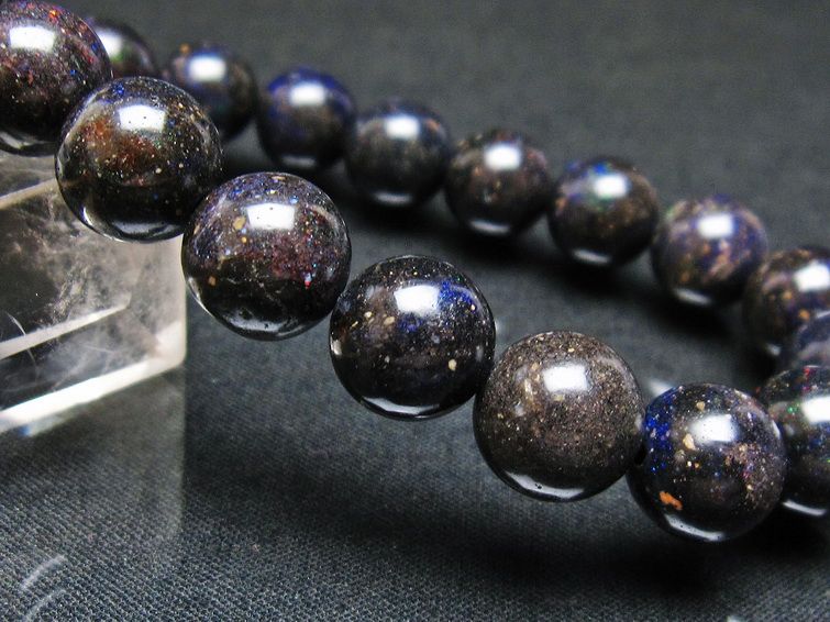 ブラックオパール ブレスレット 11mm 一点物 111-37544