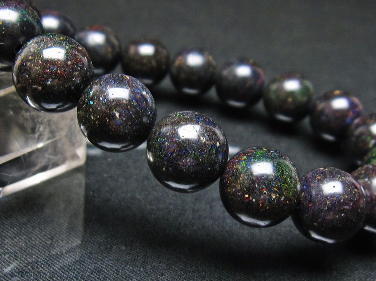 ブラックオパール ブレスレット 11mm 一点物 111-37546