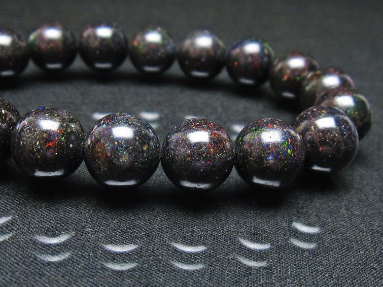 ブラックオパール ブレスレット 11mm 一点物 111-37546