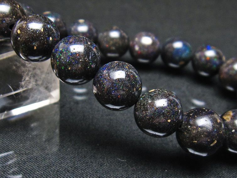 ブラックオパール ブレスレット 11mm 一点物 111-37549