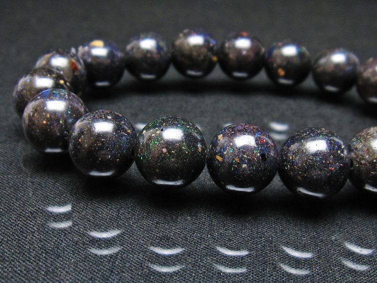 ブラックオパール ブレスレット 11mm 一点物 111-37549