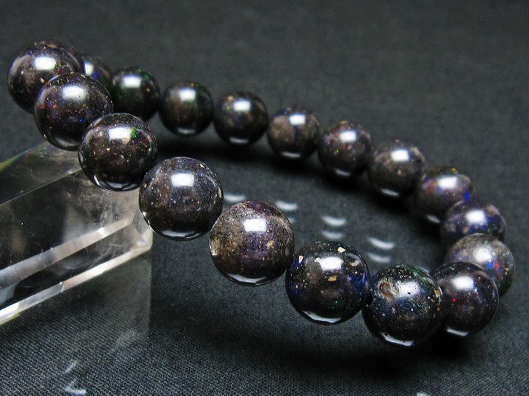 ブラックオパール ブレスレット 10mm 一点物 111-37551