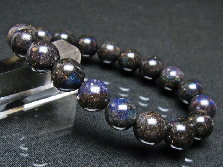 ブラックオパール ブレスレット 11mm 一点物 111-37552