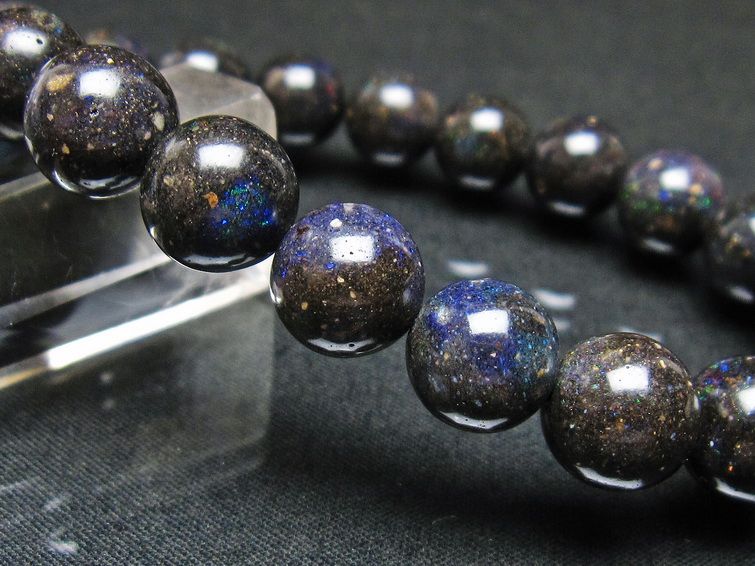 ブラックオパール ブレスレット 11mm 一点物 111-37552
