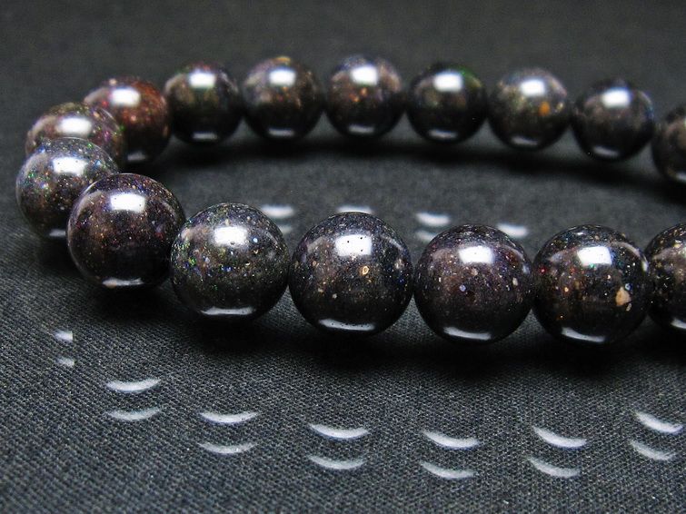 ブラックオパール ブレスレット 11mm 一点物 111-37555
