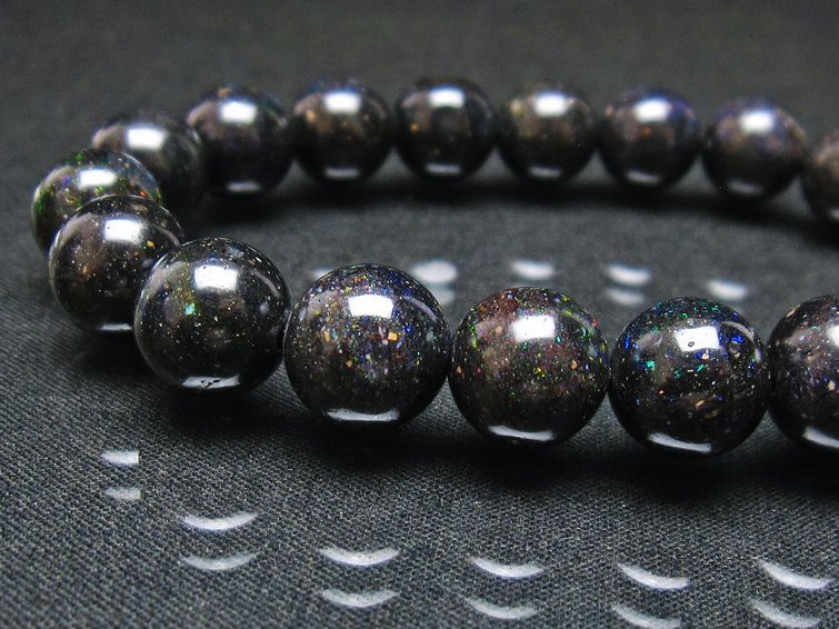 ブラックオパール ブレスレット 11mm 一点物 111-37558