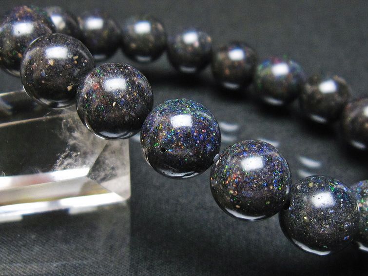 ブラックオパール ブレスレット 11mm 一点物 111-37559