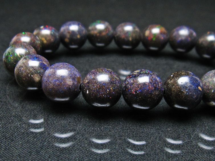 ブラックオパール ブレスレット 11mm 一点物 111-37576